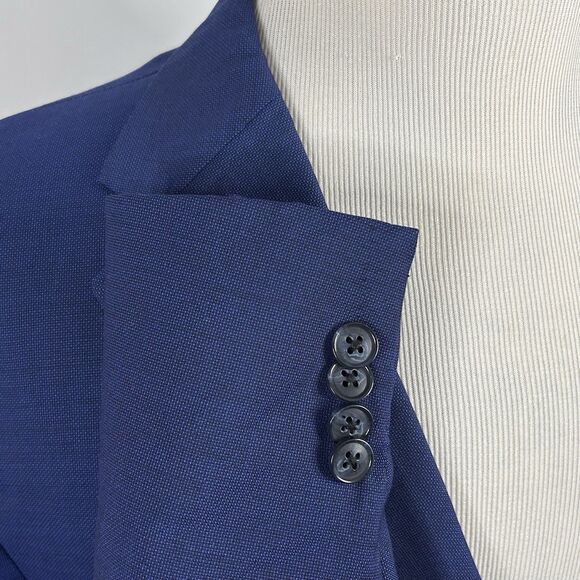 Joseph Abboud 48R Suit 40x29 Flat Front Marzatto Wool Blue Two Button Vented - Picture 6 of 13